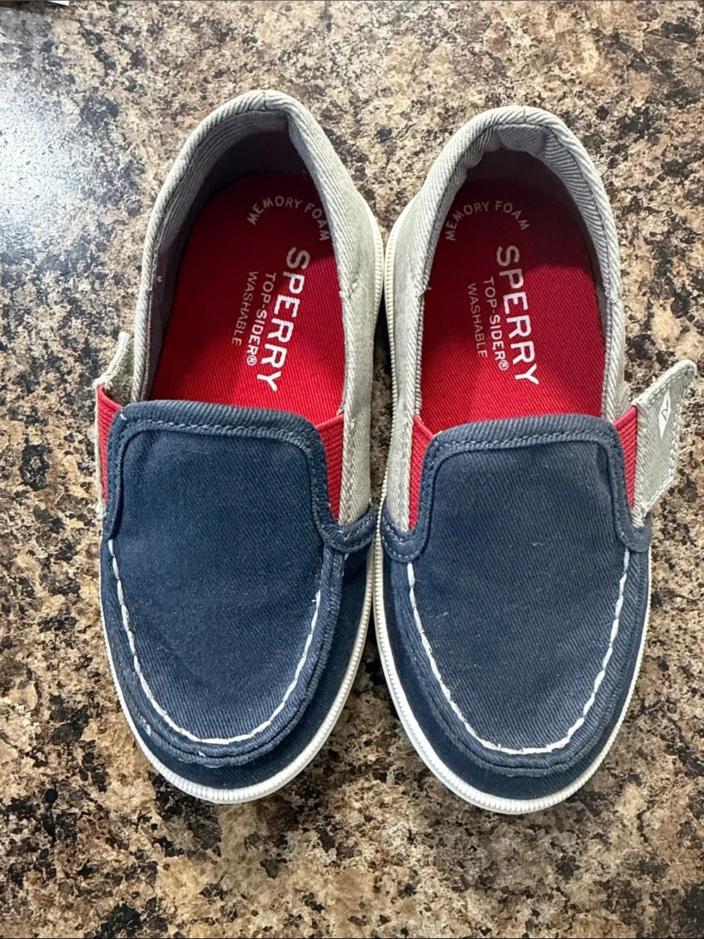 Sperry Kids Navy Canvas Slip-On Moccasins